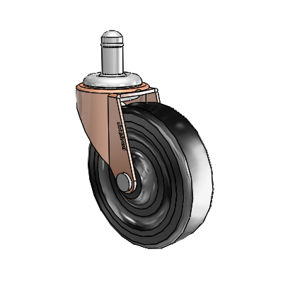 Regent Grip Ring Copper Oxide Swivel Caster with 3 x .8125 Black Soft Rubber Wheel