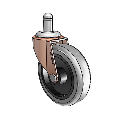 Regent Grip Ring Copper Oxide Swivel Caster with 3 x .8125 Grey Thermoplastic Rubber Wheel