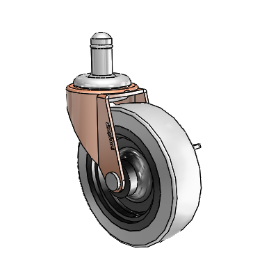 Regent Grip Ring Copper Oxide Swivel Caster with 3 x .8125 Grey Thermoplastic Urethane Wheel and Side Brake