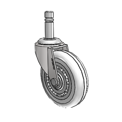 Regent Grip Ring Bright Chrome Swivel Caster with 3 x .8125 Clear Vipor Wheel