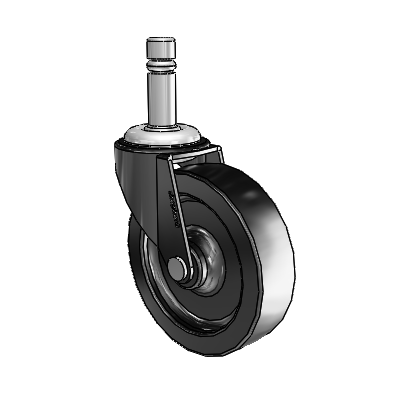 Regent Grip Ring Black Oxide Swivel Caster with 3 x .8125 Polyolefin Wheel