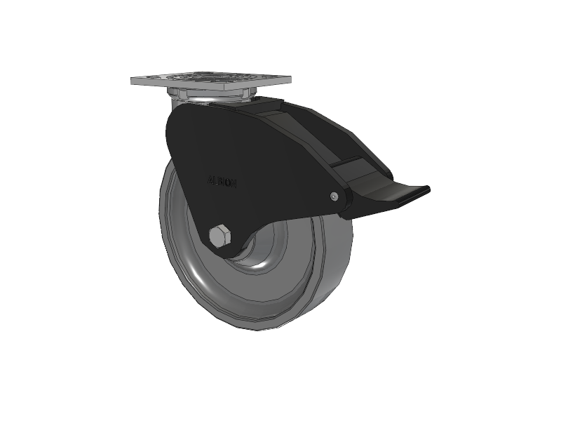16 Series Top Plate Swivel Caster with 8 x 2 Grey Polyurethane XP - X-treme Plus Solid Polyurethane Wheel and Total Lock Brake