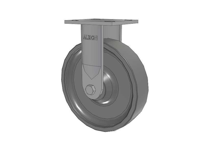 Roulette rigide à plaque supérieure de la série 16 avec 8 roues grises en polyuréthane XP - X-treme Plus, roue pleine en polyuréthane