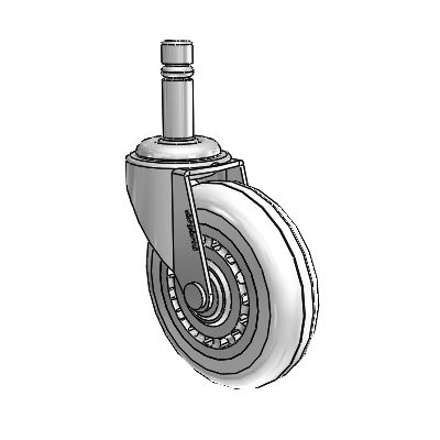Regent Grip Ring Polished Nickel Swivel Caster with 3 x .8125 Clear Vipor Wheel