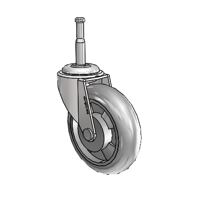 Regent Grip Neck Bright Chrome Swivel Caster with 3 x .8125 Grey MonoTech Wheel