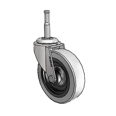 Regent Grip Neck Bright Chrome Swivel Caster with 3 x .8125 Grey Thermoplastic Urethane Wheel