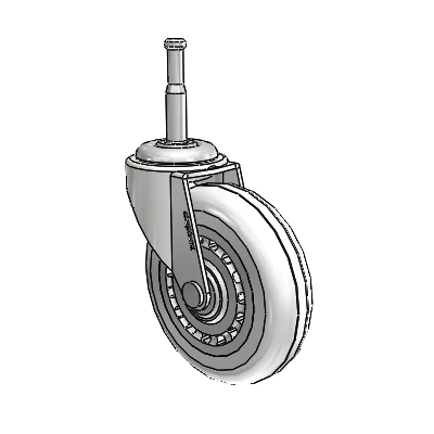 Regent Grip Neck Bright Chrome Swivel Caster with 3 x .8125 Clear Vipor Wheel