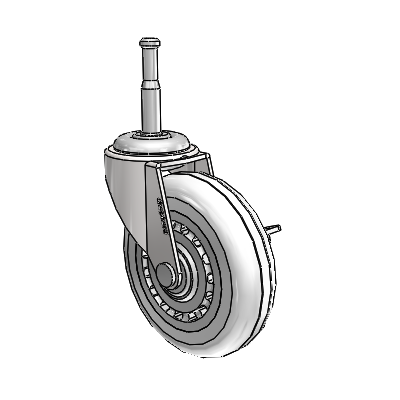 Regent Grip Neck Bright Chrome Swivel Caster with 3 x .8125 Clear Vipor Wheel and Side Brake