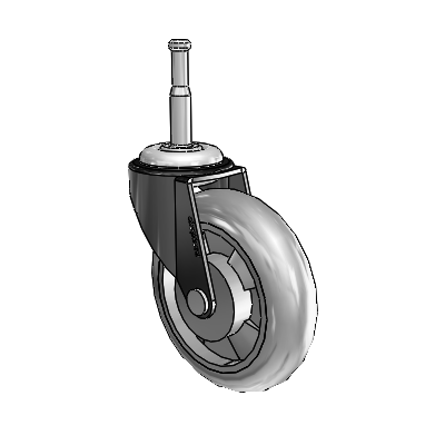 Regent Grip Neck Black Oxide Swivel Caster with 3 x .8125 Grey MonoTech Wheel