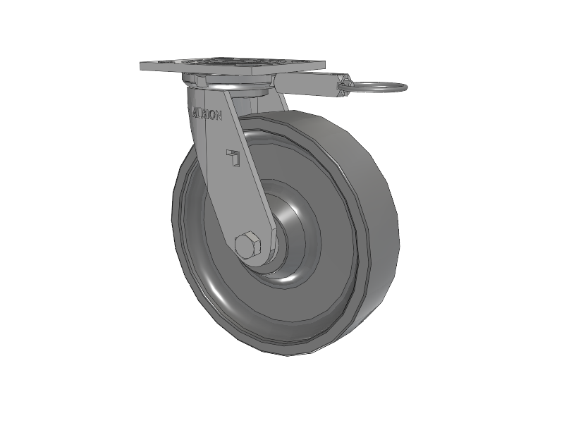 16 Series Top Plate Swivel Caster with 8 x 2 Grey Polyurethane XP - X-treme Plus Solid Polyurethane Wheel