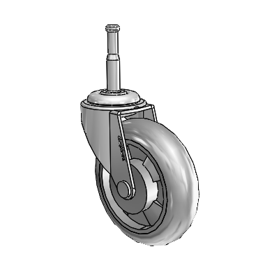 Regent Grip Neck Polished Nickel Swivel Caster with 3 x .8125 Grey MonoTech Wheel
