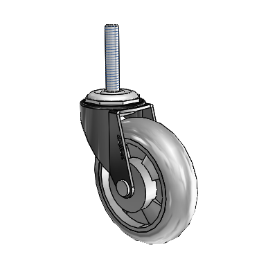 Regent Threaded Stem Black Oxide Swivel Caster with 3 x .8125 Grey MonoTech Wheel