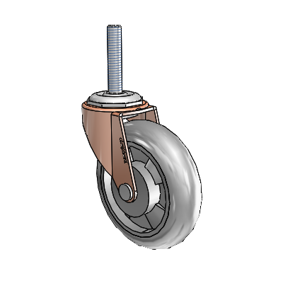 Regent Threaded Stem Copper Oxide Swivel Caster with 3 x .8125 Grey MonoTech Wheel