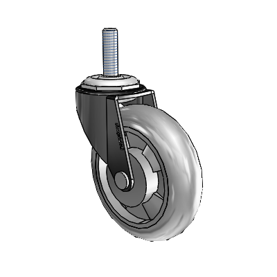 Regent Threaded Stem Black Oxide Swivel Caster with 3 x .8125 Grey MonoTech Wheel