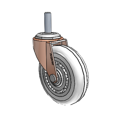 Regent Threaded Stem Copper Oxide Swivel Caster with 3 x .8125 Clear Vipor Wheel