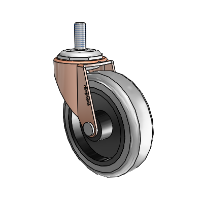 Regent Threaded Stem Copper Oxide Swivel Caster with 3 x .8125 Grey Thermoplastic Rubber Wheel