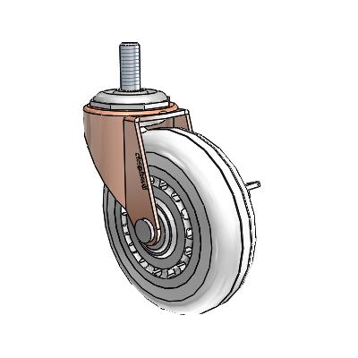 Regent Threaded Stem Copper Oxide Swivel Caster with 3 x .8125 Clear Vipor Wheel and Side Brake