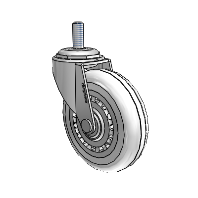 Regent Threaded Stem Polished Nickel Swivel Caster with 3 x .8125 Clear Vipor Wheel