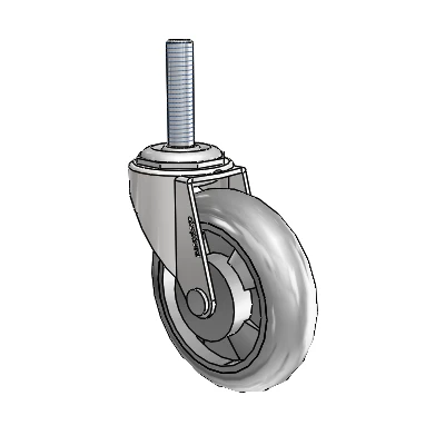 Regent Threaded Stem Bright Chrome Swivel Caster with 3 x .8125 Grey MonoTech Wheel