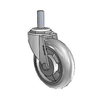 Regent Threaded Stem Bright Chrome Swivel Caster with 3 x .8125 Grey MonoTech Wheel