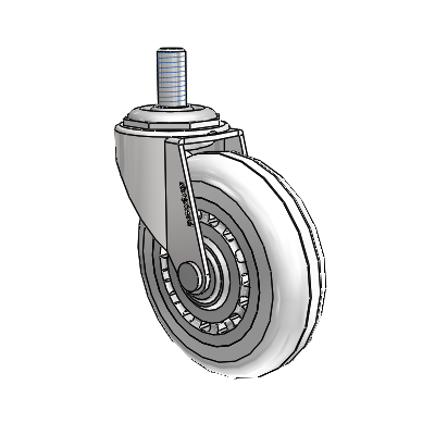 Regent Threaded Stem Bright Chrome Swivel Caster with 3 x .8125 Clear Vipor Wheel
