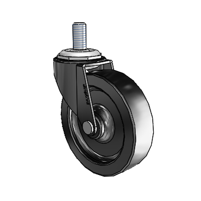 Regent Threaded Stem Black Oxide Swivel Caster with 3 x .8125 Polyolefin Wheel