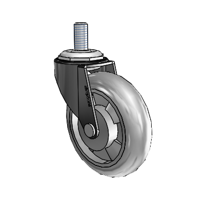 Regent Threaded Stem Black Oxide Swivel Caster with 3 x .8125 Grey MonoTech Wheel