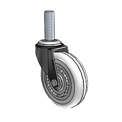 Regent Threaded Stem Black Oxide Swivel Caster with 3 x .8125 Clear Vipor Wheel