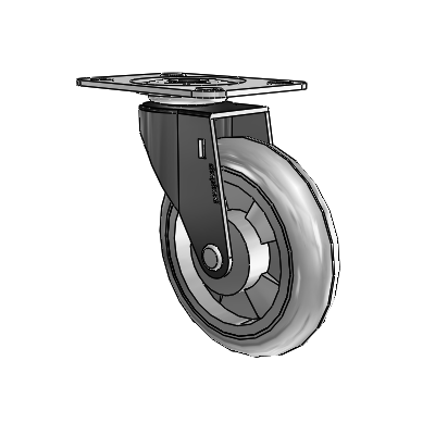 Regent Top Plate Black Oxide Swivel Caster with 4 x .9375 Grey MonoTech Wheel