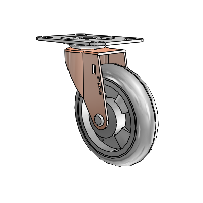 Regent Top Plate Copper Oxide Swivel Caster with 4 x .9375 Grey MonoTech Wheel