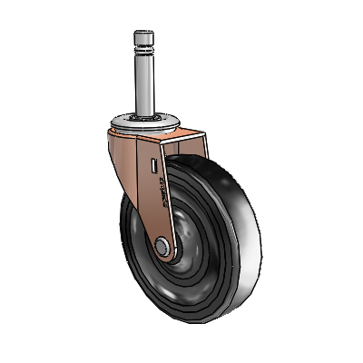 Roulette pivotante Regent Grip Ring en oxyde de cuivre, équipée de 4 roues en caoutchouc souple noir de 0,9375
