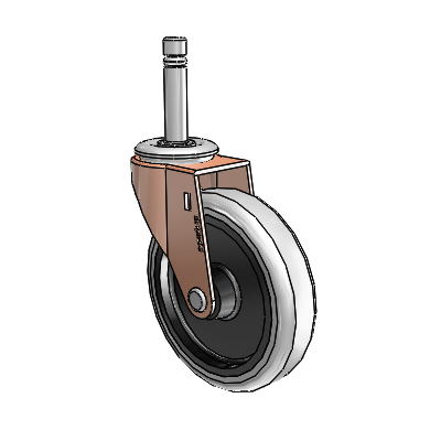 Regent Grip Ring Copper Oxide Swivel Caster with 4 x .9375 Grey Thermoplastic Urethane Wheel