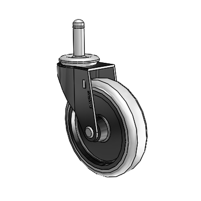 Regent Grip Ring Black Oxide Swivel Caster with 4 x .9375 Grey Thermoplastic Urethane Wheel