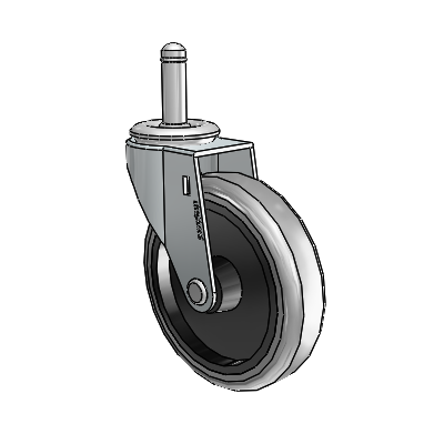 Regent Grip Ring Zinc Swivel Caster with 4 x .9375 Grey Thermoplastic Rubber Wheel