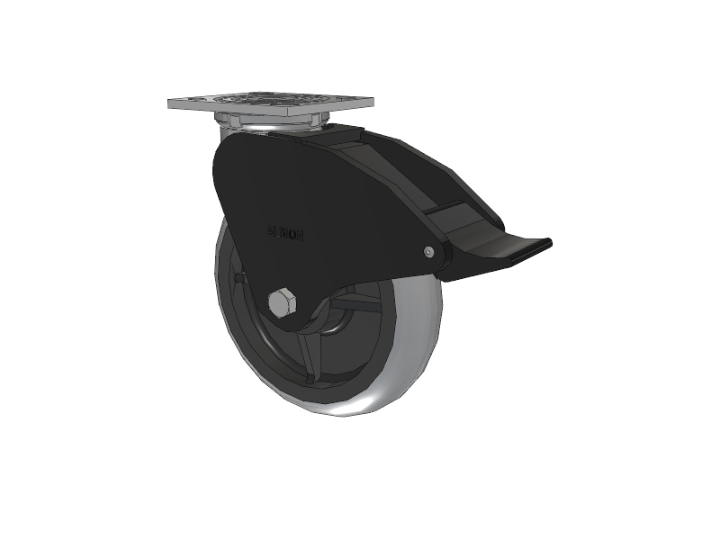 16 Series Top Plate Swivel Caster with 8 x 2 Grey Tread on Grey Core XP - X-treme Plus Solid Polyurethane Wheel and Total Lock Brake