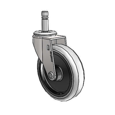 Regent Grip Ring Bright Chrome Swivel Caster with 4 x .9375 Grey Thermoplastic Urethane Wheel