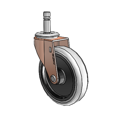 Regent Grip Ring Copper Oxide Swivel Caster with 4 x .9375 Grey Thermoplastic Urethane Wheel