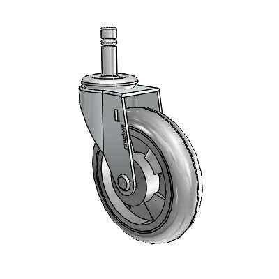 Regent Grip Ring Zinc Swivel Caster with 4 x .9375 Grey MonoTech Wheel