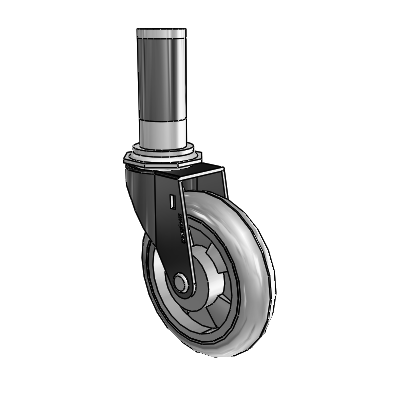 Regent Expanding Adapter Black Oxide Swivel Caster with 4 x .9375 Grey MonoTech Wheel
