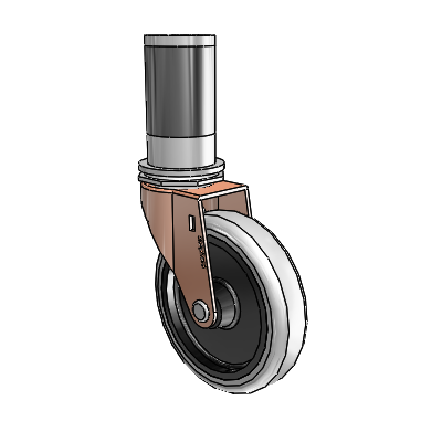 Regent Expanding Adapter Copper Oxide Swivel Caster with 4 x .9375 Grey Thermoplastic Urethane Wheel