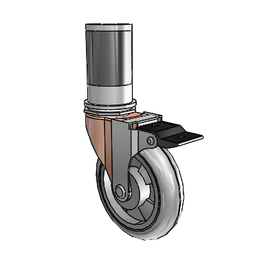 Regent Expanding Adapter Copper Oxide Swivel Caster with 4 x .9375 Grey MonoTech Wheel Top Lock