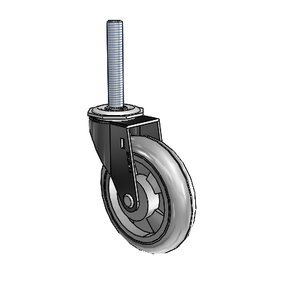 Regent Threaded Stem Black Oxide Swivel Caster with 4 x .9375 Grey MonoTech Wheel