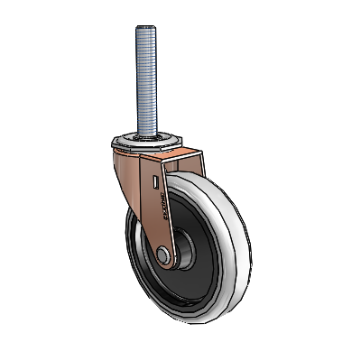 Regent Threaded Stem Copper Oxide Swivel Caster with 4 x .9375 Grey Thermoplastic Urethane Wheel