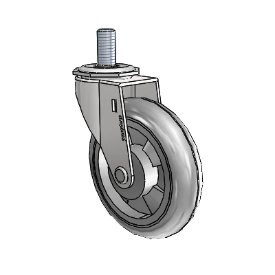 Regent Threaded Stem Bright Chrome Swivel Caster with 4 x .9375 Grey MonoTech Wheel