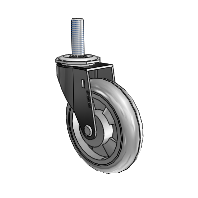 Regent Threaded Stem Black Oxide Swivel Caster with 4 x .9375 Grey MonoTech Wheel