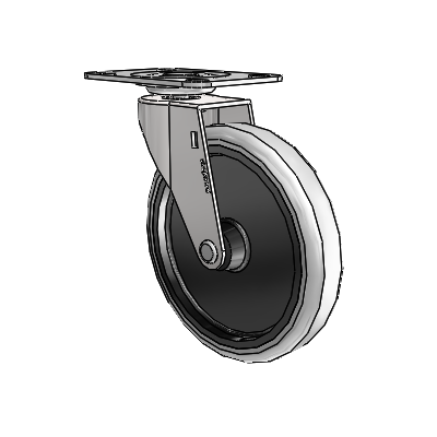 Regent Top Plate Bright Chrome Swivel Caster with 5 x .9375 Grey Thermoplastic Urethane Wheel