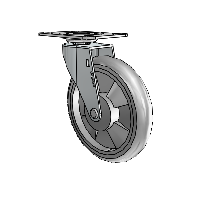 Regent Top Plate Zinc Swivel Caster with 5 x .9375 Grey MonoTech Wheel