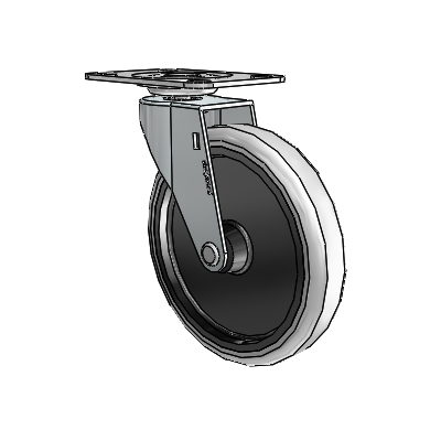 Regent Top Plate Zinc Swivel Caster with 5 x .9375 Grey Thermoplastic Urethane Wheel