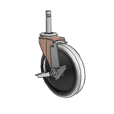 Roulette pivotante Regent Grip Ring à anneau en oxyde de cuivre, équipée de 5 roues en uréthane thermoplastique gris de 0,9375 et d'un frein à blocage de la bande de roulement