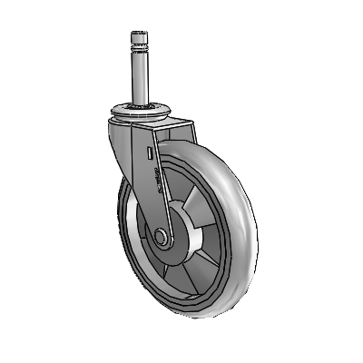 Regent Grip Ring Polished Nickel Swivel Caster with 5 x .9375 Grey MonoTech Wheel